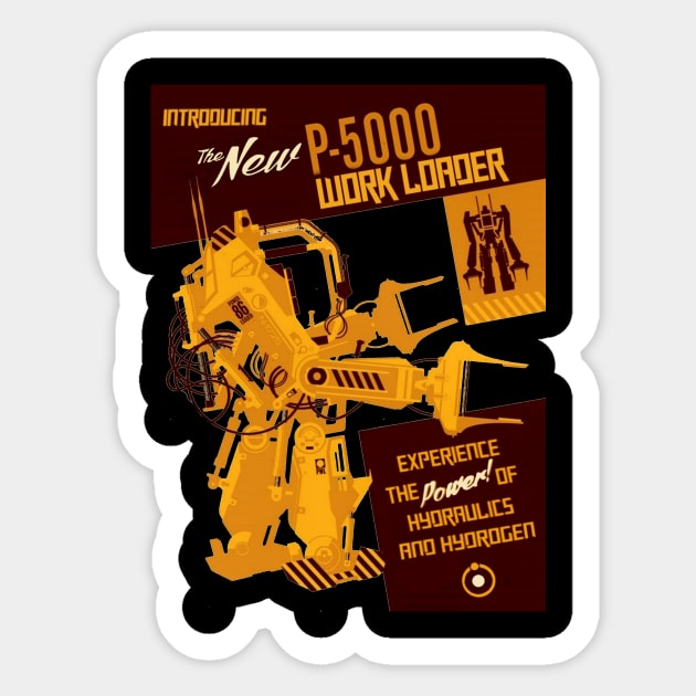 Aliens Work Loader Sticker by paulcutler